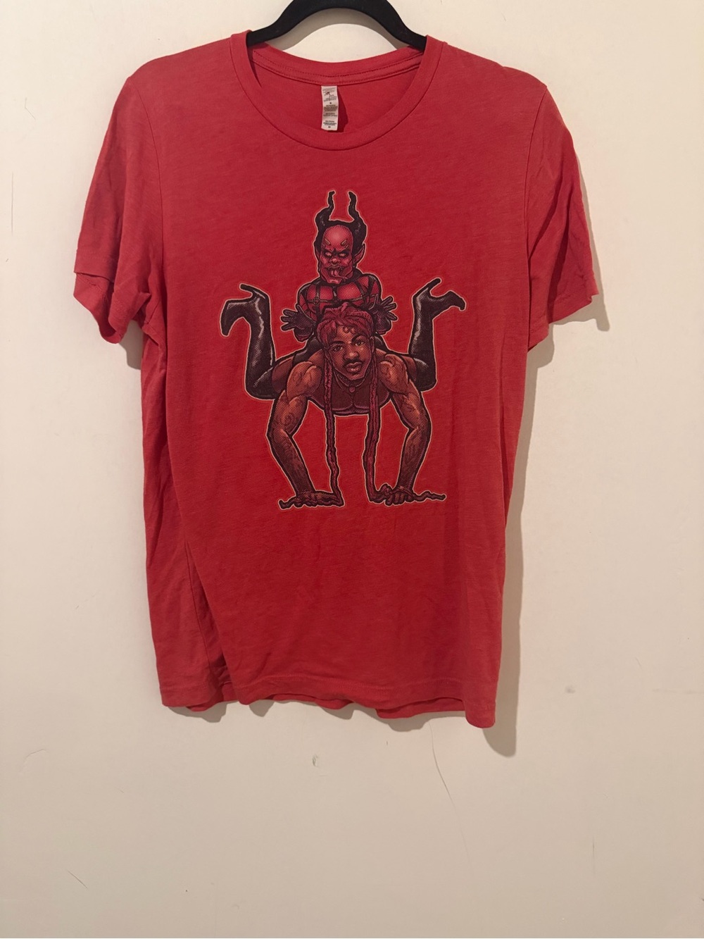 Swish Embassy Lil Nas X "Lap Dance for Lucifer" Red Graphic Tee T-Shirt – Size M